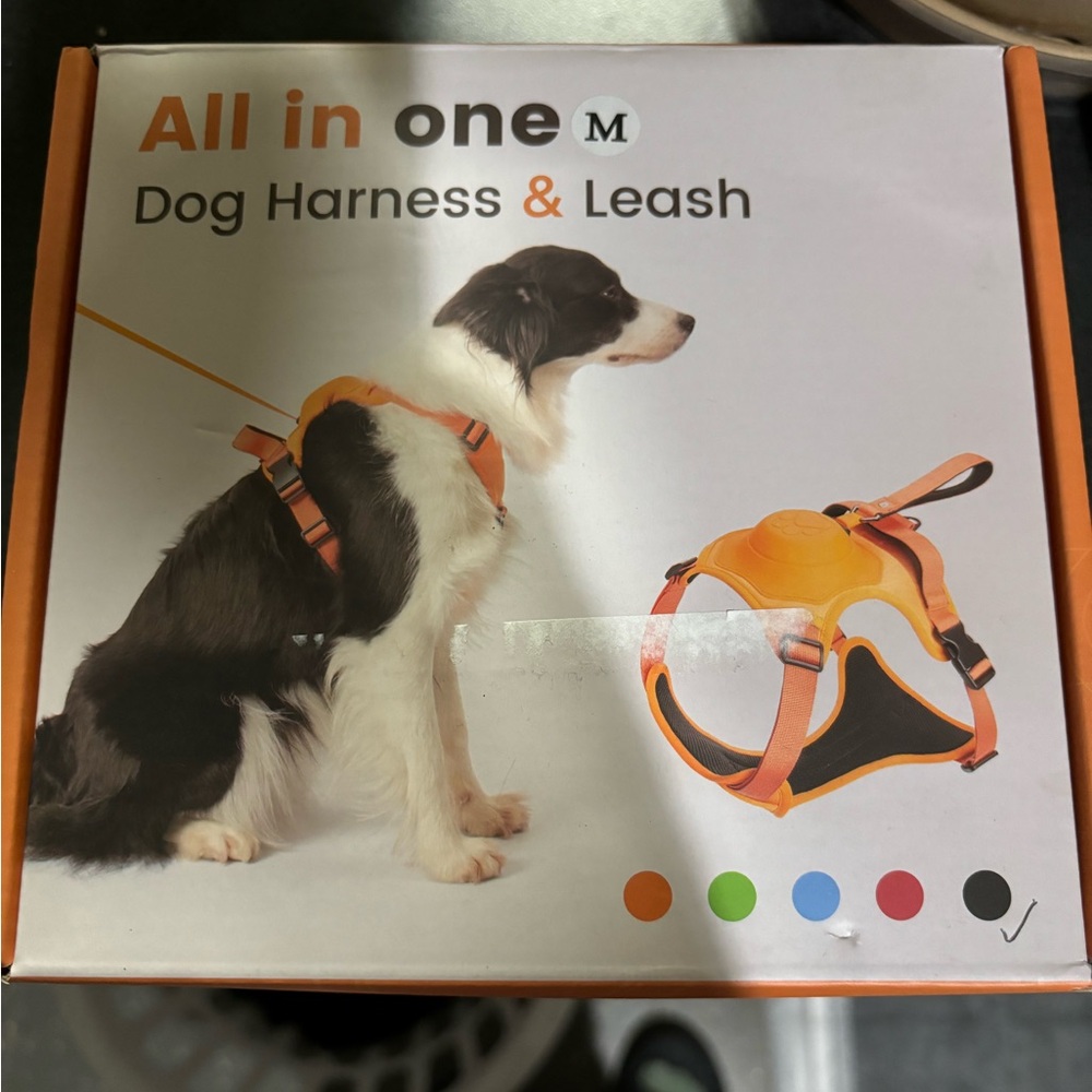 Brand new dog harness with retractable leash